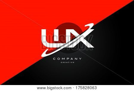 Wx W X  Red Black Technology Alphabet Company Letter Logo Icon