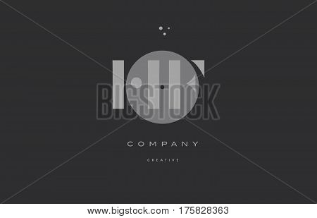 Hf H F  Grey Modern Alphabet Company Letter Logo Icon