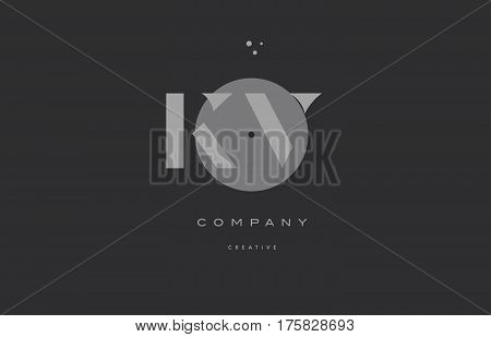 Kt K T  Grey Modern Alphabet Company Letter Logo Icon