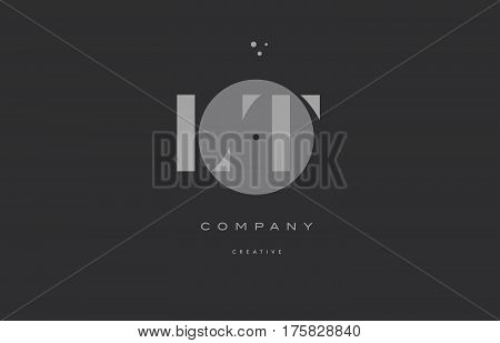 Lt L T  Grey Modern Alphabet Company Letter Logo Icon