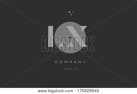 Lx L X  Grey Modern Alphabet Company Letter Logo Icon