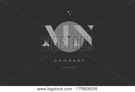 Mn M N  Grey Modern Alphabet Company Letter Logo Icon
