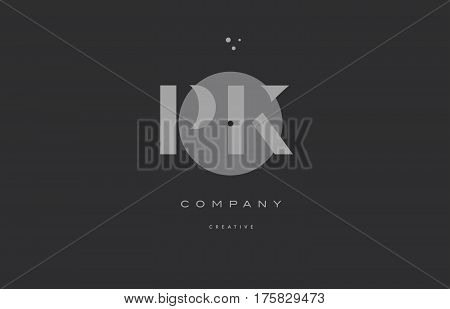 Pk P K  Grey Modern Alphabet Company Letter Logo Icon