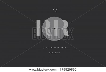 Rr R  Grey Modern Alphabet Company Letter Logo Icon