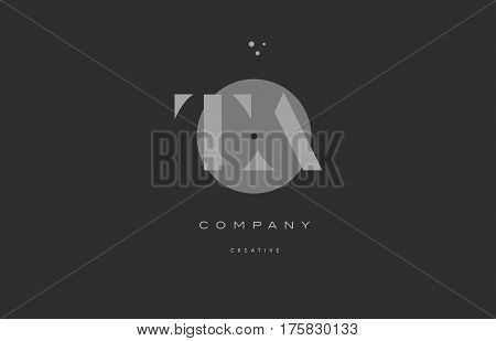 Ta T A  Grey Modern Alphabet Company Letter Logo Icon