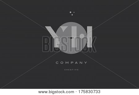 Yh Y H  Grey Modern Alphabet Company Letter Logo Icon