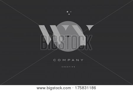 Wy W Y  Grey Modern Alphabet Company Letter Logo Icon