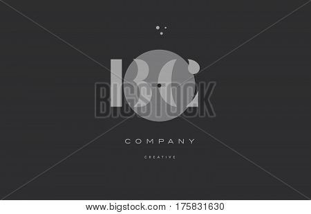 Bc B C  Grey Modern Alphabet Company Letter Logo Icon