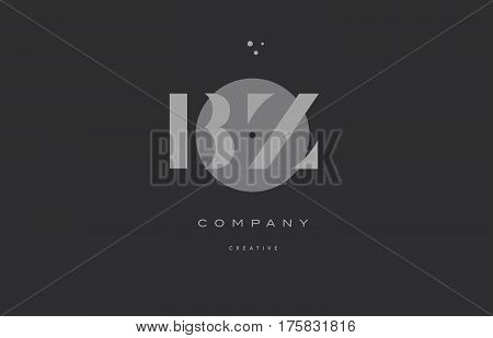Bz B Z  Grey Modern Alphabet Company Letter Logo Icon