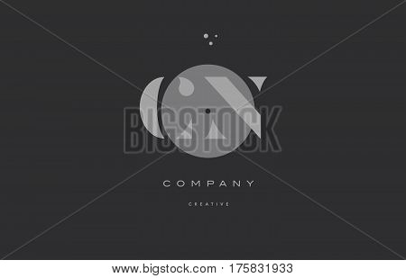 Cn C N  Grey Modern Alphabet Company Letter Logo Icon