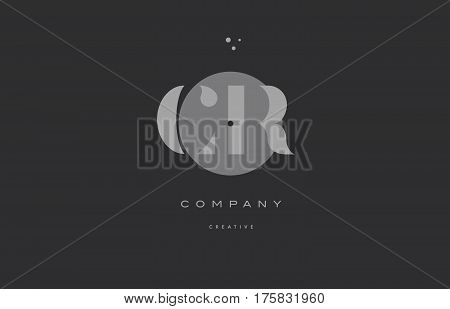 Cr C R  Grey Modern Alphabet Company Letter Logo Icon