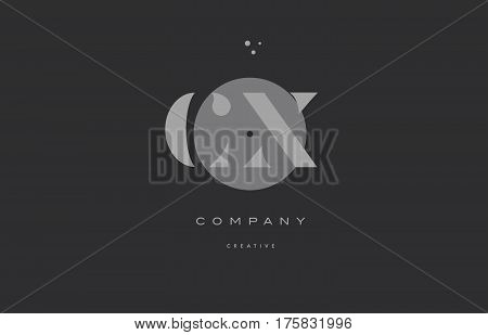 Cx C X  Grey Modern Alphabet Company Letter Logo Icon