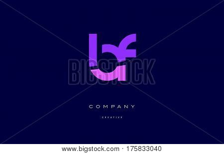 Bf B F  Pink Blue Alphabet Letter Logo Icon