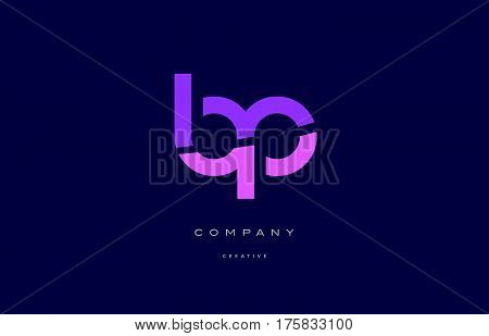Bp B P  Pink Blue Alphabet Letter Logo Icon