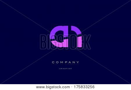 Cn C N  Pink Blue Alphabet Letter Logo Icon