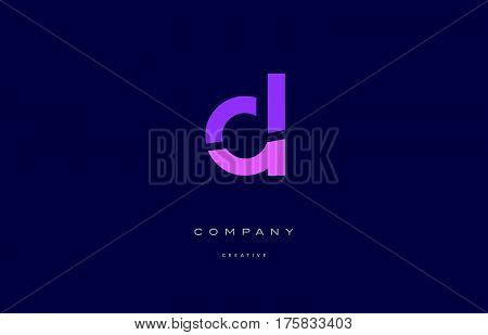 Dl D L  Pink Blue Alphabet Letter Logo Icon