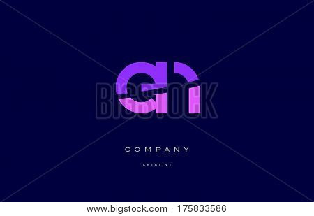 En E N  Pink Blue Alphabet Letter Logo Icon