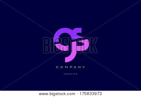 Gs G S  Pink Blue Alphabet Letter Logo Icon