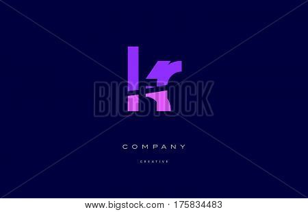 Kr K R  Pink Blue Alphabet Letter Logo Icon