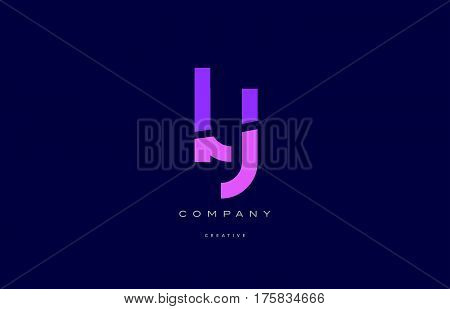 Ly L Y  Pink Blue Alphabet Letter Logo Icon