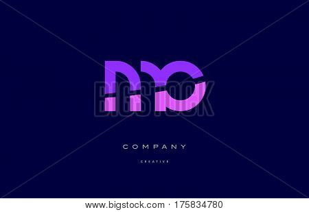 Mo M O  Pink Blue Alphabet Letter Logo Icon