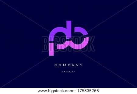 Pb P B  Pink Blue Alphabet Letter Logo Icon