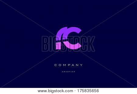 Rc R C  Pink Blue Alphabet Letter Logo Icon