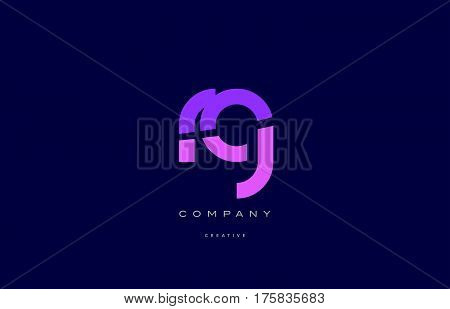 Rg R G  Pink Blue Alphabet Letter Logo Icon