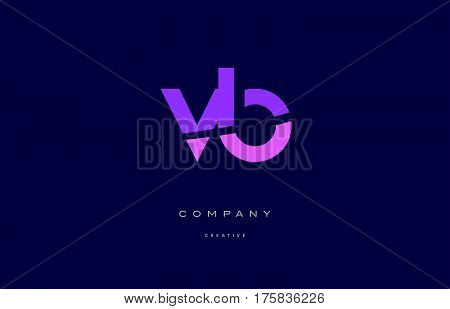 Vb V B  Pink Blue Alphabet Letter Logo Icon