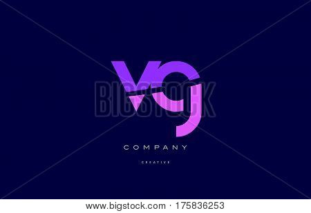 Vg V G  Pink Blue Alphabet Letter Logo Icon