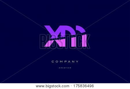 Xm X M  Pink Blue Alphabet Letter Logo Icon
