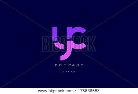 Yc Y C  Pink Blue Alphabet Letter Logo Icon