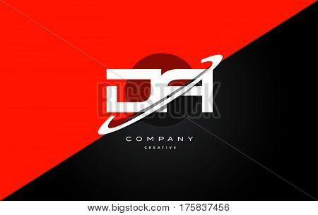 Da D A  Red Black Technology Alphabet Company Letter Logo Icon
