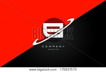 Ei E I  Red Black Technology Alphabet Company Letter Logo Icon
