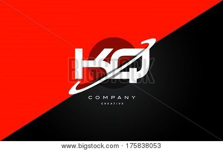 Kq K Q  Red Black Technology Alphabet Company Letter Logo Icon