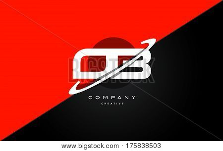 Ob O B  Red Black Technology Alphabet Company Letter Logo Icon