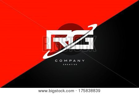 Rg R G  Red Black Technology Alphabet Company Letter Logo Icon