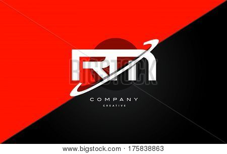 Rm R M  Red Black Technology Alphabet Company Letter Logo Icon