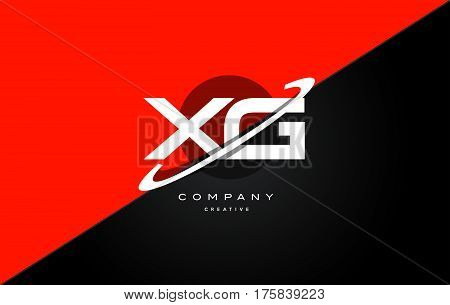 Xg X G  Red Black Technology Alphabet Company Letter Logo Icon
