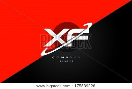 Xf X F  Red Black Technology Alphabet Company Letter Logo Icon