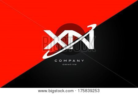 Xn X N  Red Black Technology Alphabet Company Letter Logo Icon