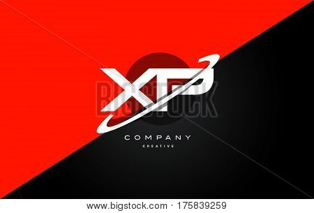 Xp X P  Red Black Technology Alphabet Company Letter Logo Icon