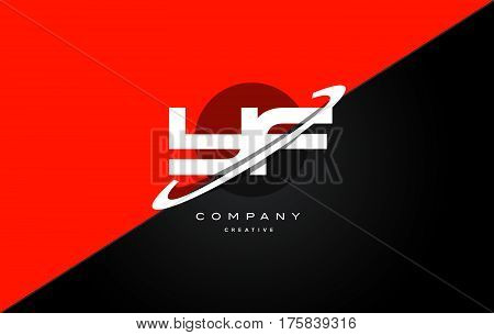Yf Y F  Red Black Technology Alphabet Company Letter Logo Icon