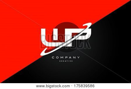 Wp W P  Red Black Technology Alphabet Company Letter Logo Icon