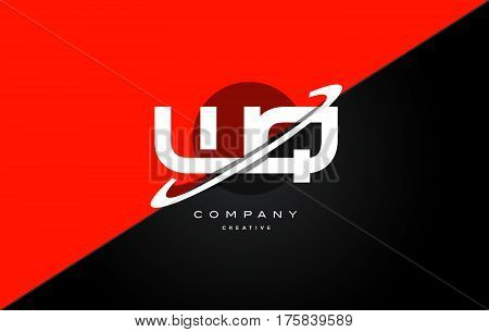 Wq W Q  Red Black Technology Alphabet Company Letter Logo Icon