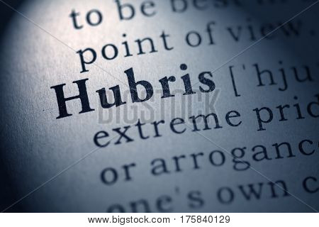 Fake Dictionary Dictionary definition of the word hubris.