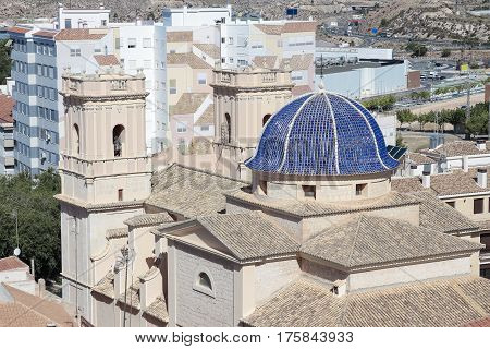 foreground of san bartolome church in the city of Petrer province of alicante spain