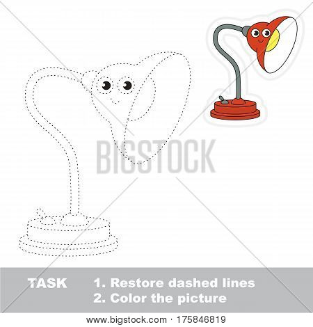 Red Table Lamp. Dot to dot educational game for kids.