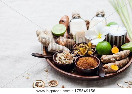 Spa, Heath Care Set Of Essential Oil, Soap, Spices