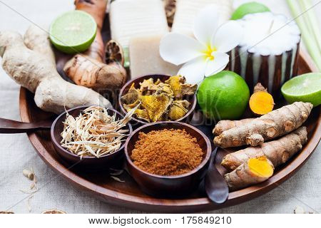 Spa, Heath Care Set Of Essential Oil, Soap, Spices